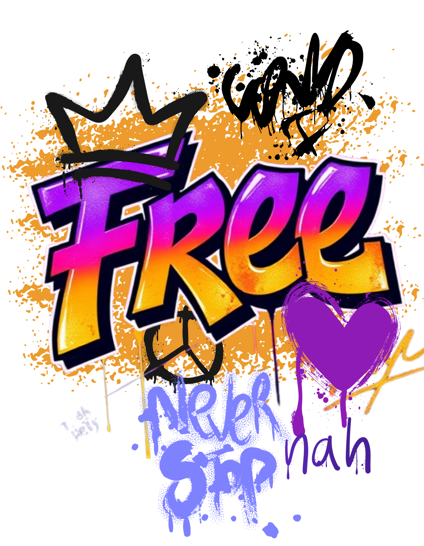 Free Graffiti Crowned Denim Jacket - Free Graffiti Collection