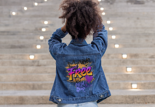 Free Graffiti Crowned Denim Jacket - Free Graffiti Collection