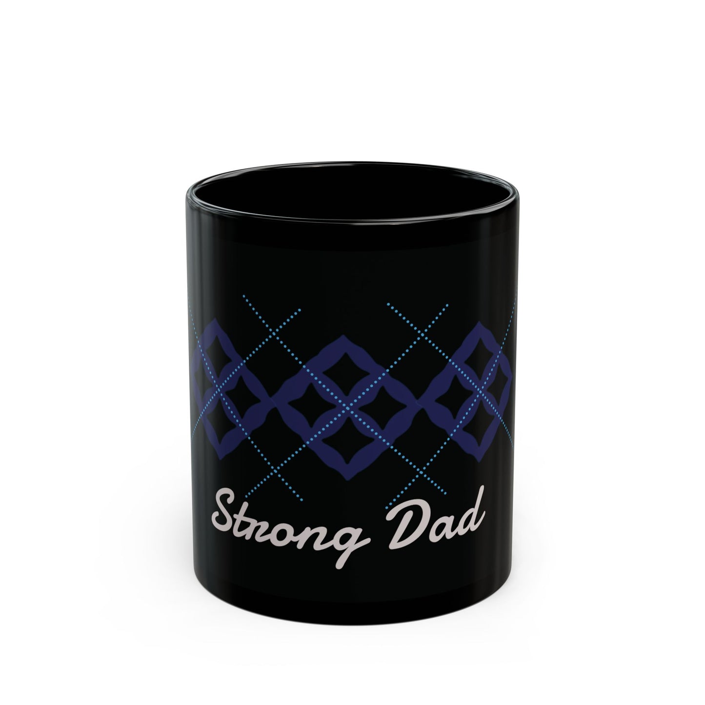 Mug Black African Eban Symbol Argyle Design Celebrating Black Dads