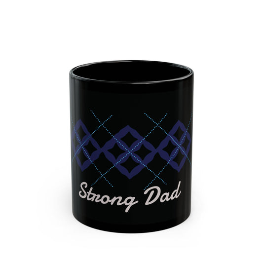 Mug Black African Eban Symbol Argyle Design Celebrating Black Dads